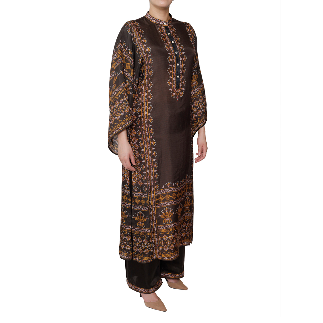 Dark Brown bandeej Straight shirt - Image 2