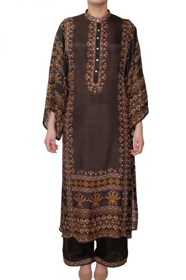 Dark Brown bandeej Straight shirt