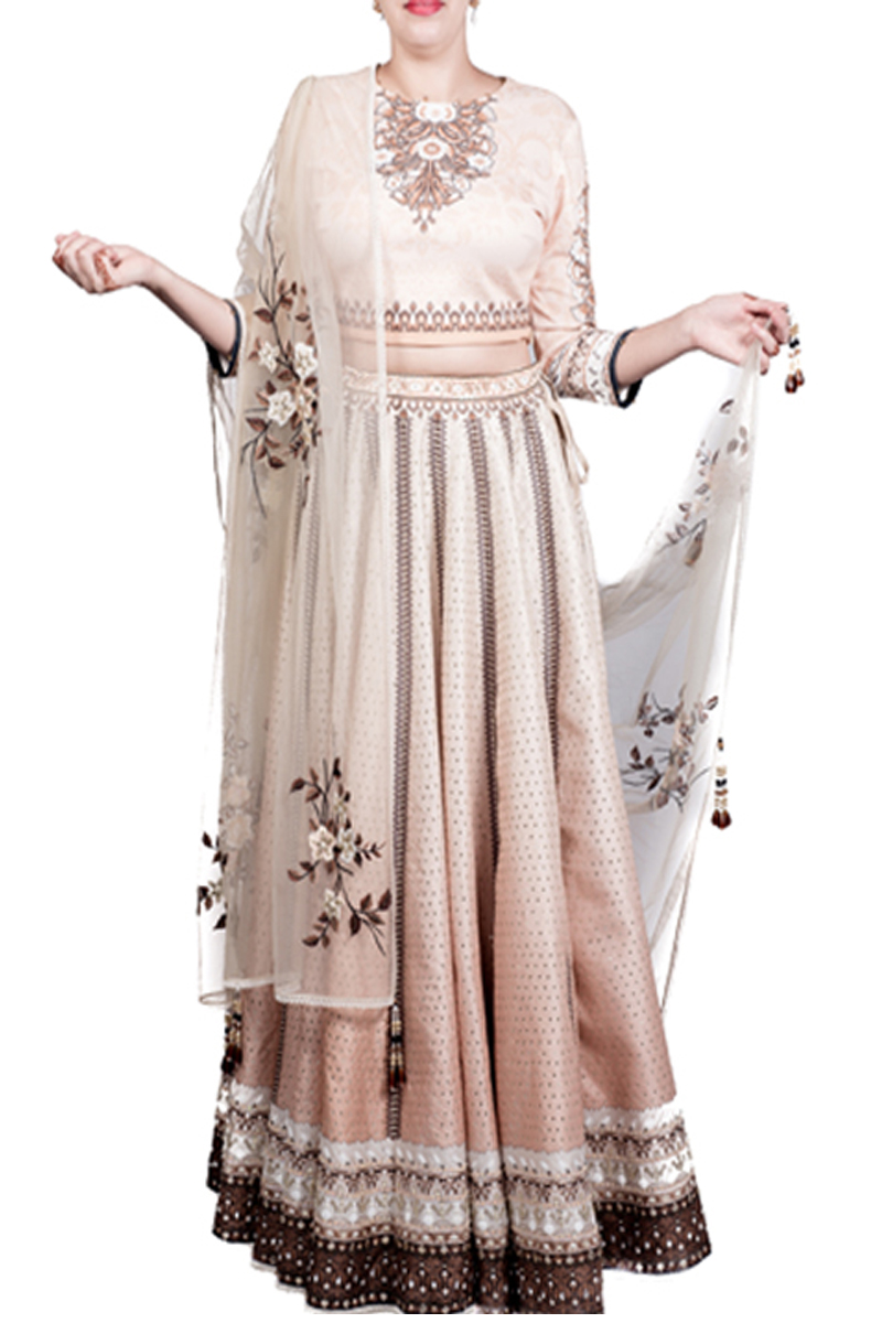 Beige Ombre Lehenga