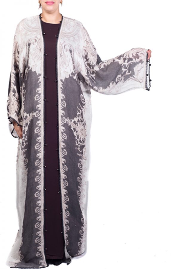 Charcoal Linen Abaya with Lining