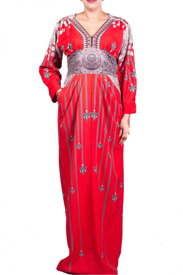 Red Digital Printed Dress