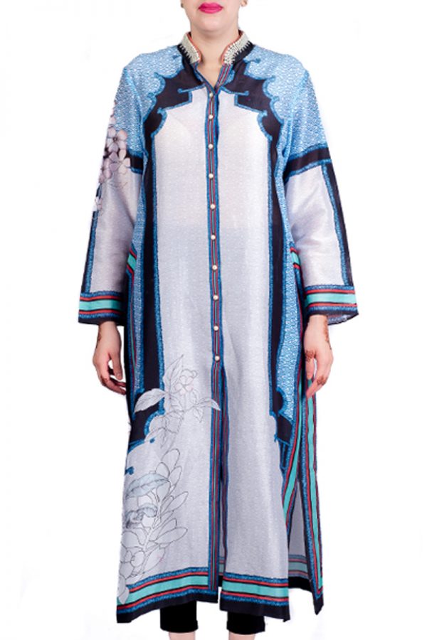 Blue and Black Digital Printed Tunic