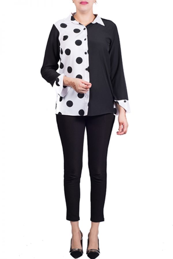Monochrome Polka Dot Top