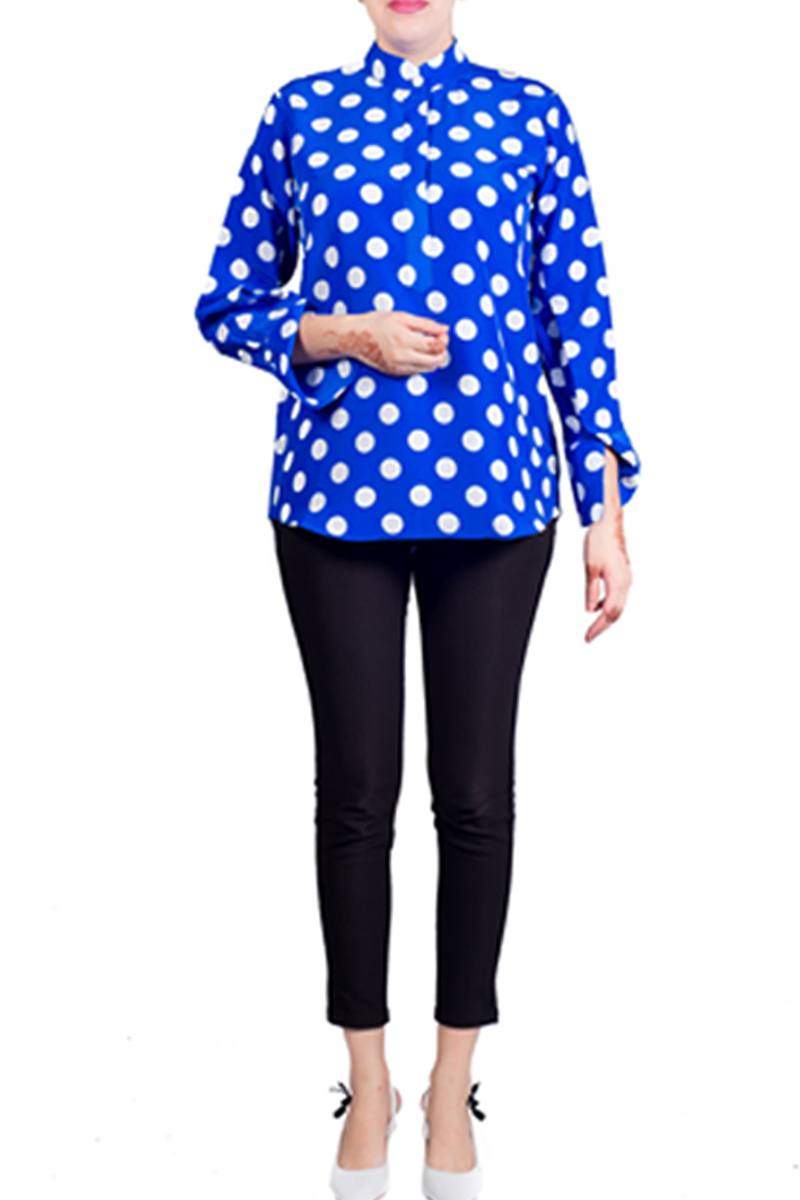 Blue Polka Dot Top