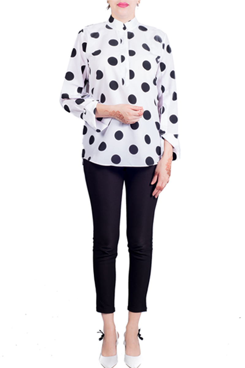 Black and White Polka Dot Top