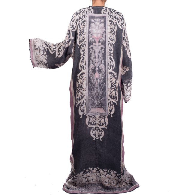 Charcoal Linen Abaya with Lining - Image 2