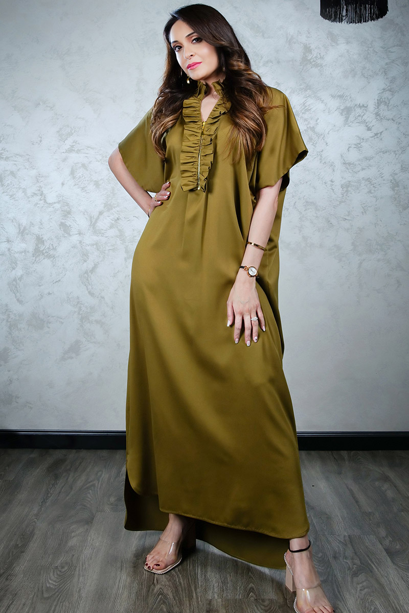 Frill Neck Kaftan