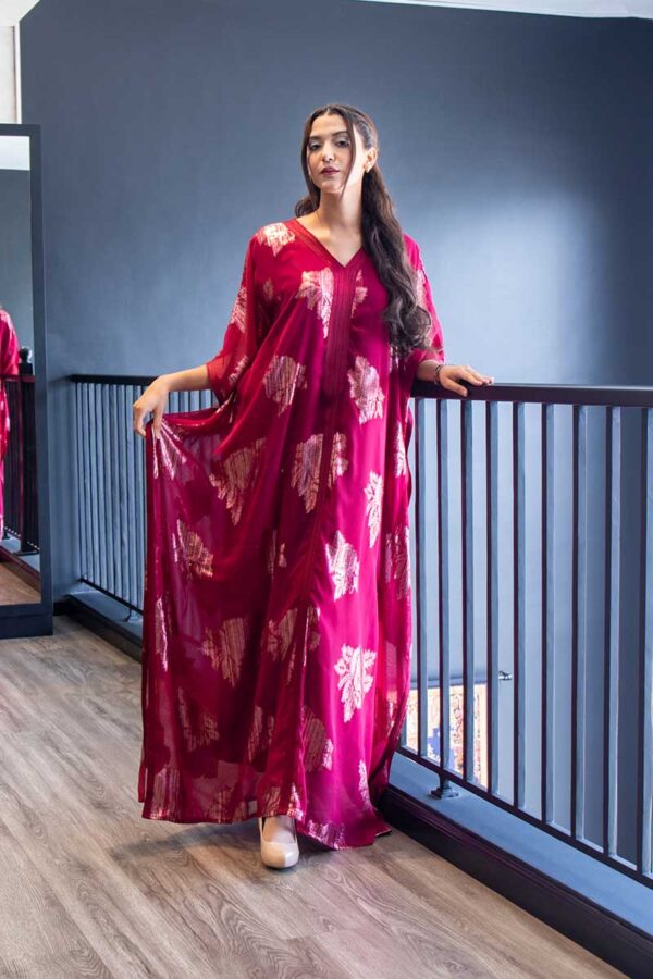Burgundy Red Kaftan