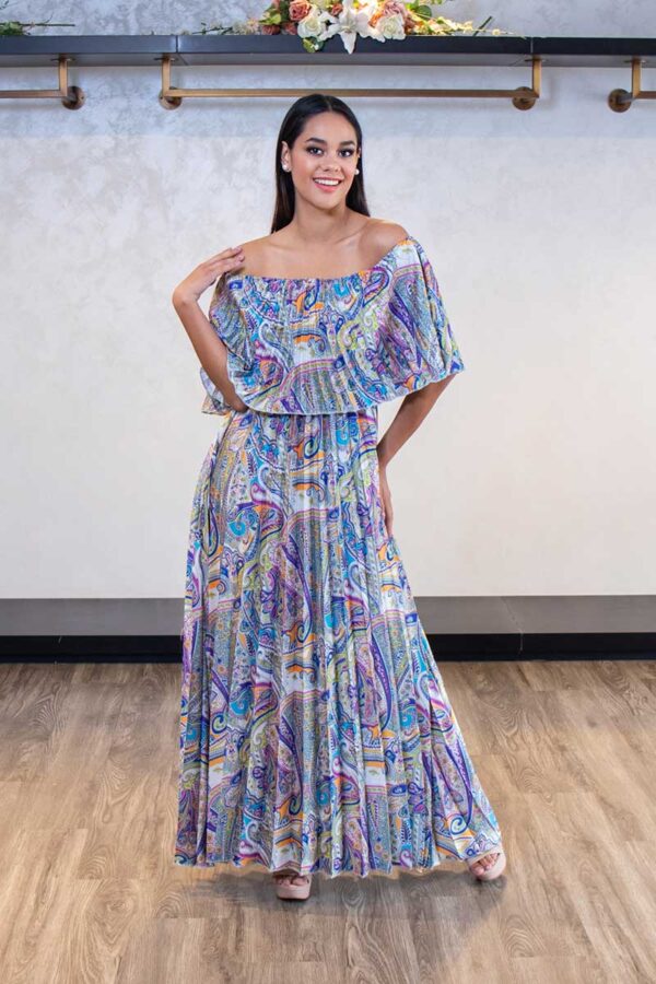 Paisley Pleated Dress