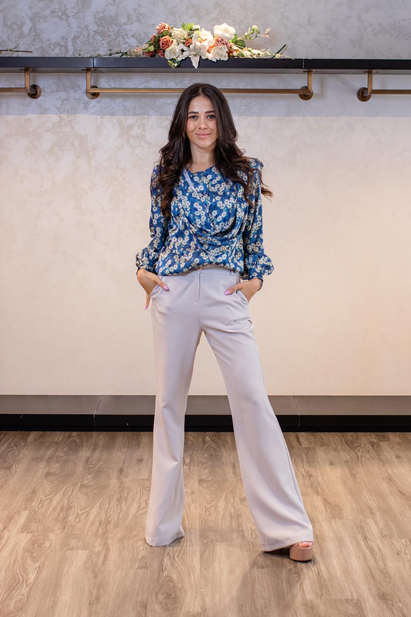 Blue Floral Top - Image 3