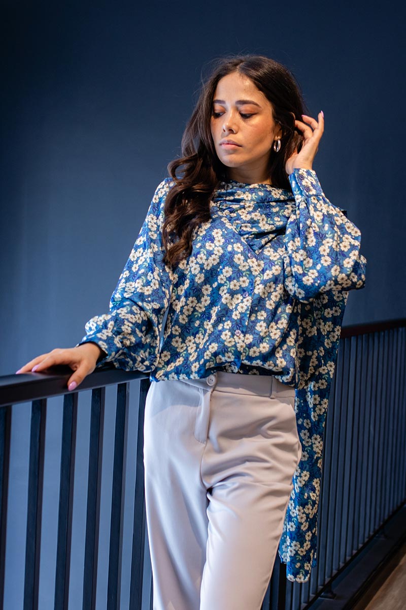 Blue Floral Top - Image 2