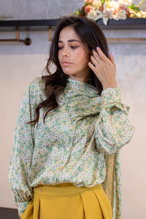Green Floral Top