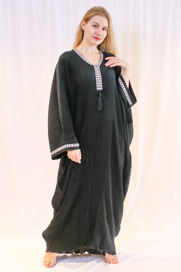 Black Pleated Kaftan