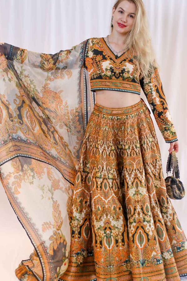 Black & Gold Lehenga Set