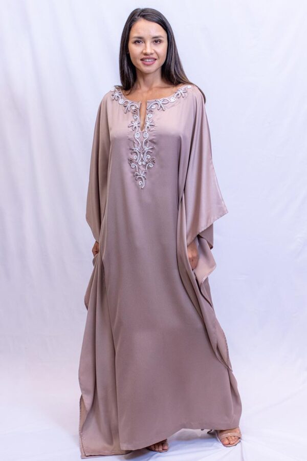 Palm tree neckline kaftan