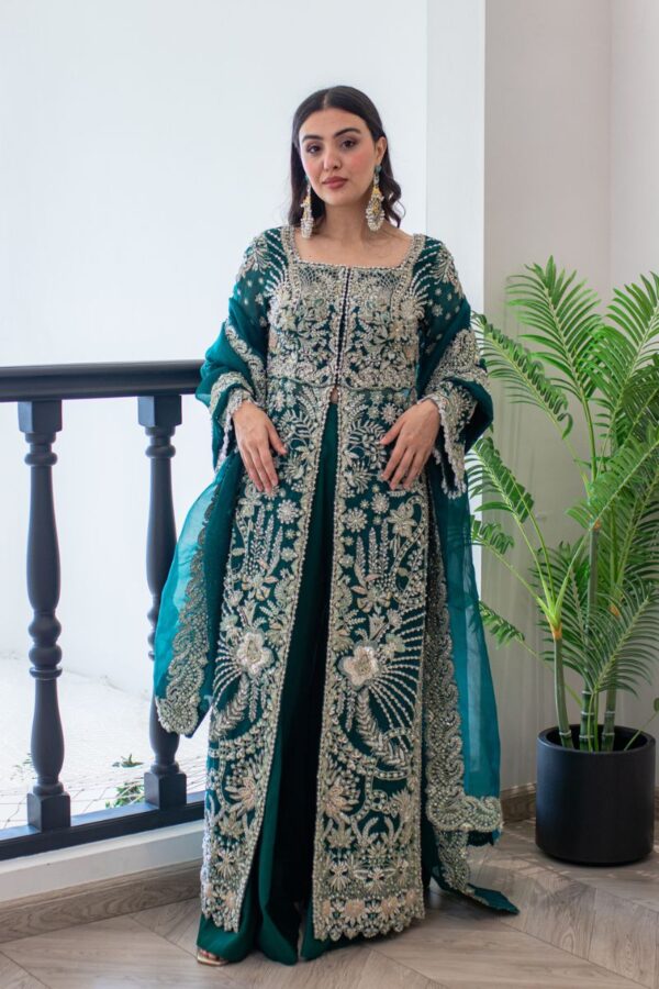 Emerald Green Embroidered Ensemble