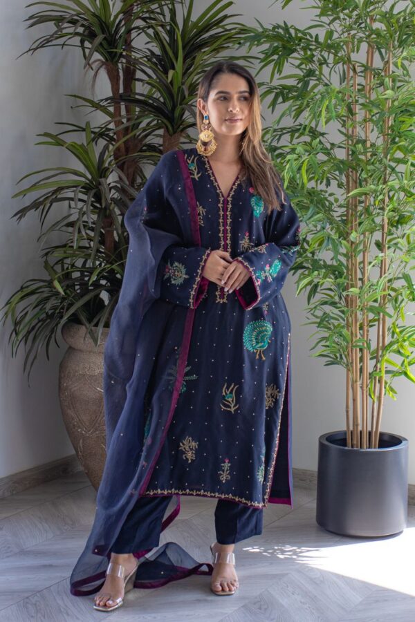 Midnight Blue Embroidered Suit