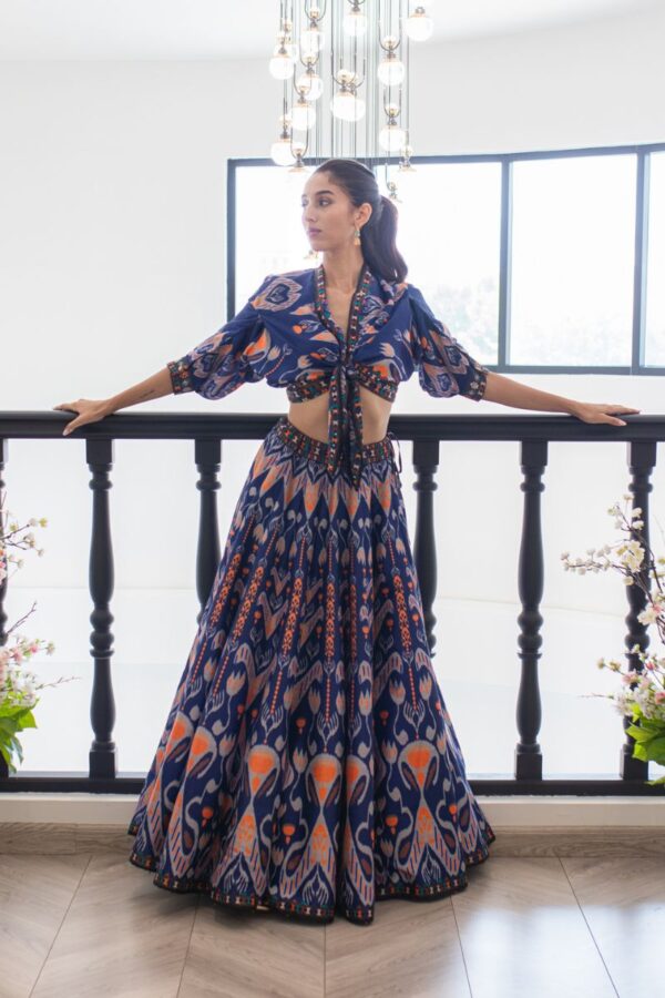 Ikat-Inspired Crop Top & Skirt Set