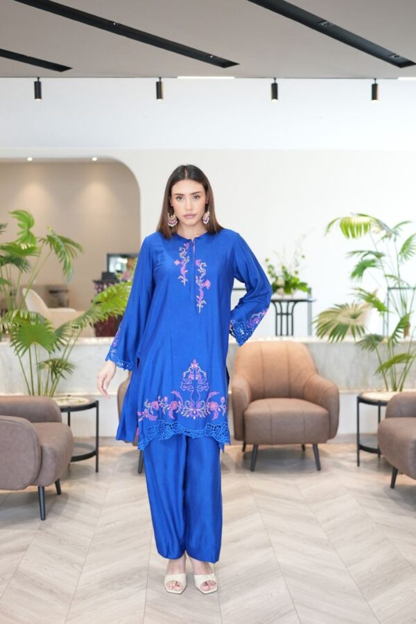 Royal Blue Embroidered Kurta Set